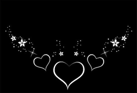 simsearch:400-05368603,k - Nice background with white hearts on black background Stock Photo - Budget Royalty-Free & Subscription, Code: 400-05687865