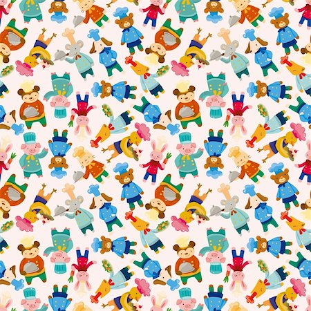 picture of dog in a bunny hat - cartoon animal chef seamless pattern Stock Photo - Budget Royalty-Free & Subscription, Code: 400-05687991