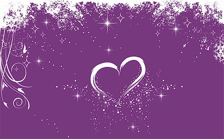 simsearch:400-05368603,k - White heart on the purple background Stock Photo - Budget Royalty-Free & Subscription, Code: 400-05688686
