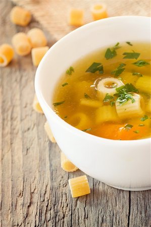 simsearch:400-06079651,k - Vegetable soup with pasta and garnish Stock Photo - Budget Royalty-Free & Subscription, Code: 400-05688681