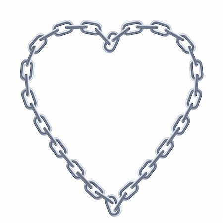 Chain silver heart. Illustration on white background Foto de stock - Super Valor sin royalties y Suscripción, Código: 400-05680102