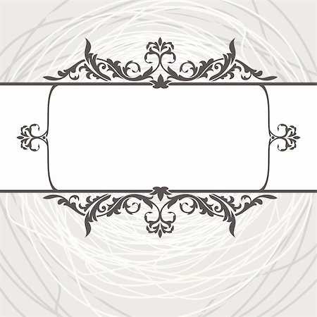 elegant wedding floral graphic - abstract cute decorative vintage frame vector illustration Stock Photo - Budget Royalty-Free & Subscription, Code: 400-05680264