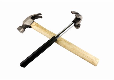 simsearch:400-05708287,k - Two Hammer isolated over white background. Stock Photo - Budget Royalty-Free & Subscription, Code: 400-05680579