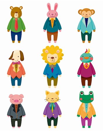 simsearch:400-05359215,k - cartoon animal office worker icons Stock Photo - Budget Royalty-Free & Subscription, Code: 400-05681062