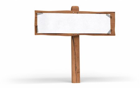 simsearch:400-04229535,k - small wooden panel over white background. A white paper is fixed on the wood sign with plastic tape for writing communication message Photographie de stock - Aubaine LD & Abonnement, Code: 400-05681088