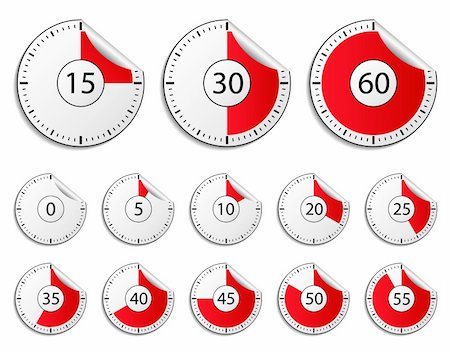 simsearch:400-08494984,k - Set of vector timer stickers Stock Photo - Budget Royalty-Free & Subscription, Code: 400-05681133
