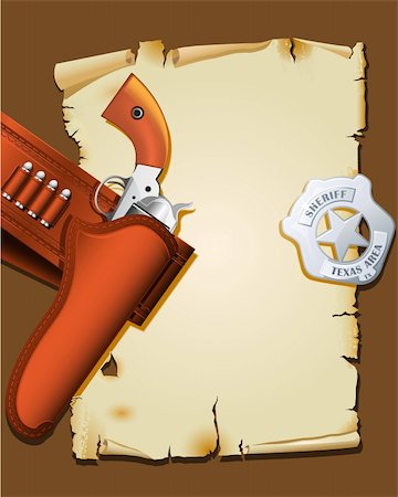 Wild west poster with handgun and sheriff badge Photographie de stock - Aubaine LD & Abonnement, Code: 400-05681226