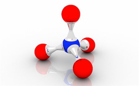 3D model of a molecule of methane on a white background Stock Photo - Budget Royalty-Free & Subscription, Code: 400-05682710