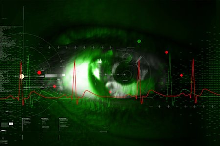 eye laser beam - Digital illustration of an eye scan as concept for secure digital identity Photographie de stock - Aubaine LD & Abonnement, Code: 400-05682771