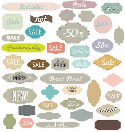 Vintage Sale Labels Stock Photo - Budget Royalty-Free & Subscription, Code: 400-05683827