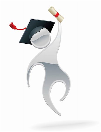 A metal cartoon mascot character graduation concept Stock Photo - Budget Royalty-Free & Subscription, Code: 400-05694267