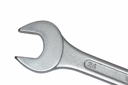 flat matal spanner on white background Stock Photo - Budget Royalty-Free & Subscription, Code: 400-05694327