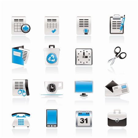 simsearch:400-04913456,k - Business and office tools icons - vector icon set Stock Photo - Budget Royalty-Free & Subscription, Code: 400-05694501