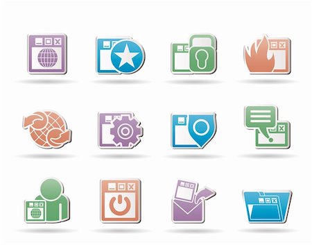 simsearch:400-04274313,k - Internet, website and  Security Icons - vector icon set Stock Photo - Budget Royalty-Free & Subscription, Code: 400-05694515