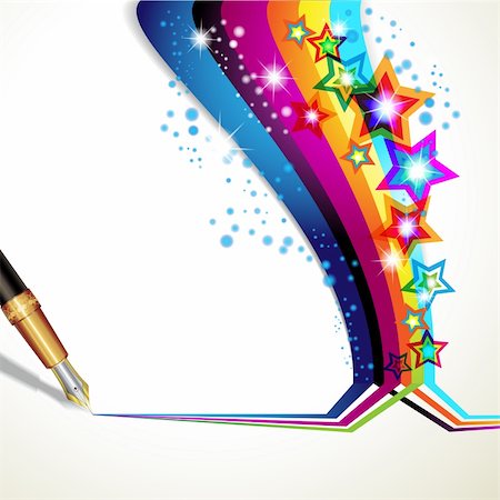 simsearch:400-06355883,k - Colorful background with old pen Stock Photo - Budget Royalty-Free & Subscription, Code: 400-05694752