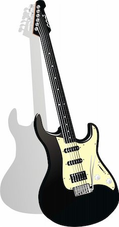 vector guitar illustration Stock Photo - Budget Royalty-Free & Subscription, Code: 400-05695508