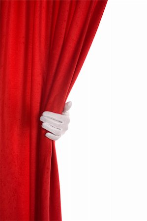 Red Curtain hand over white Stock Photo - Budget Royalty-Free & Subscription, Code: 400-05695655