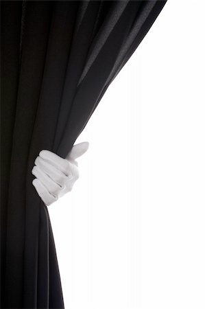 Black Curtain hand over white Stock Photo - Budget Royalty-Free & Subscription, Code: 400-05695658