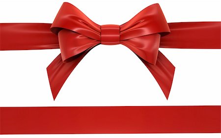 ribbon knot designs - red bow and ribbon on a white background, isolated image Stock Photo - Budget Royalty-Free & Subscription, Code: 400-05696018