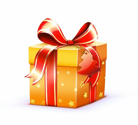 Vector illustration of Christmas shiny red gift box Stock Photo - Budget Royalty-Free & Subscription, Code: 400-05696510