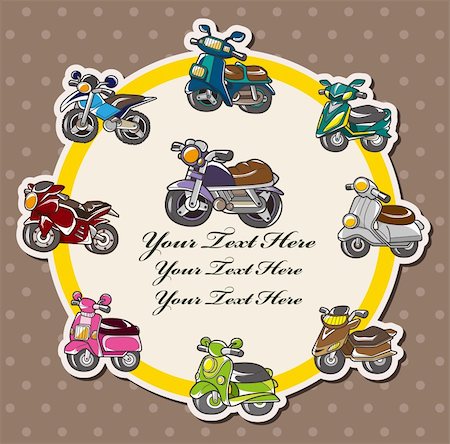 simsearch:400-05670383,k - cartoon motorcycle card Stock Photo - Budget Royalty-Free & Subscription, Code: 400-05696684