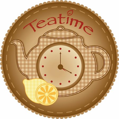 Vintage teapot with lemon on the light-brown background Stock Photo - Budget Royalty-Free & Subscription, Code: 400-05696702