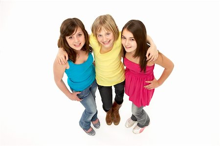 simsearch:400-05697219,k - Group Of Three Young Girls In Studio Stock Photo - Budget Royalty-Free & Subscription, Code: 400-05697124