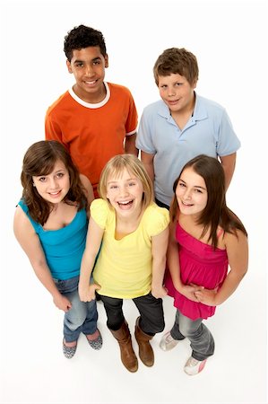 simsearch:400-05697219,k - Group Of Five Young Children In Studio Stock Photo - Budget Royalty-Free & Subscription, Code: 400-05697129