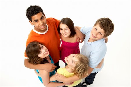 simsearch:400-05697219,k - Group Of Five Young Children In Studio Stock Photo - Budget Royalty-Free & Subscription, Code: 400-05697130