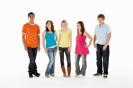 simsearch:400-05697219,k - Group Of Five Young Children In Studio Stock Photo - Budget Royalty-Free & Subscription, Code: 400-05697158