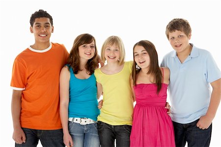 simsearch:400-05697219,k - Group Of Five Young Children In Studio Stock Photo - Budget Royalty-Free & Subscription, Code: 400-05697161
