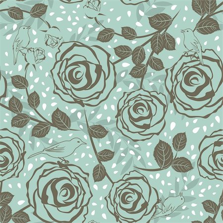 drawn curved - Seamless vector floral pattern. For easy making seamless pattern just drag all group into swatches bar, and use it for filling any contours. Photographie de stock - Aubaine LD & Abonnement, Code: 400-05698046