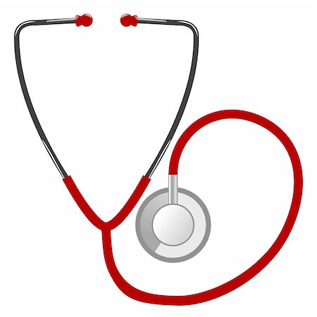 Illustration of medical stethoscope on white background Stock Photo - Budget Royalty-Free & Subscription, Code: 400-05698797