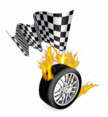 simsearch:400-03927951,k - Sports Race Emblems - Tire with checkered flag Stock Photo - Budget Royalty-Free & Subscription, Code: 400-05698939
