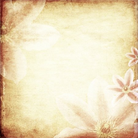 painterly - Old papers background with flowers Photographie de stock - Aubaine LD & Abonnement, Code: 400-05699214