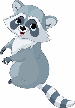raccoon - Illustration of cute  cartoon raccoon Stock Photo - Budget Royalty-Free & Subscription, Code: 400-05699467