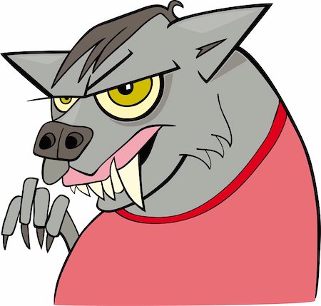 cartoon illustration of funny werewolf Stock Photo - Budget Royalty-Free & Subscription, Code: 400-05691052