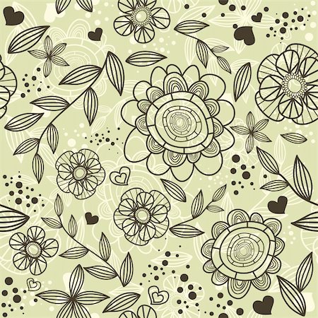 simsearch:400-05680306,k - abstract cute seamless floral background vector illustration Stock Photo - Budget Royalty-Free & Subscription, Code: 400-05692135