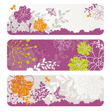 simsearch:400-05680306,k - set of abstract floral banners vector illustration Stock Photo - Budget Royalty-Free & Subscription, Code: 400-05692165