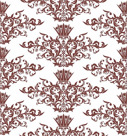 simsearch:400-05692194,k - abstract seamless vintage damask background vector illustration Stock Photo - Budget Royalty-Free & Subscription, Code: 400-05692192