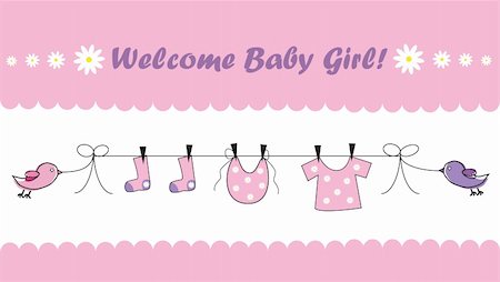 simsearch:400-05272121,k - Welcome baby girl pink shower invitation announcement Stock Photo - Budget Royalty-Free & Subscription, Code: 400-05692304