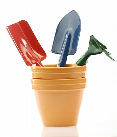 simsearch:400-05297250,k - Set of gardening tools and pots Stock Photo - Budget Royalty-Free & Subscription, Code: 400-05692468