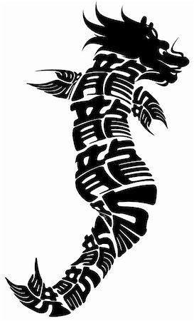 fish character design - Chinese Dragonfish Black Clipart Isolated on White Background Illustration Stock Photo - Budget Royalty-Free & Subscription, Code: 400-05692689