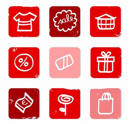 simsearch:400-04097382,k - Red collection of sale and shopping icons. Vector Stock Photo - Budget Royalty-Free & Subscription, Code: 400-05693515