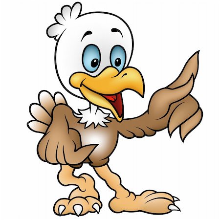 small picture of a cartoon of a person being young - Little Bald Eagle - colored cartoon illustration, vector Stock Photo - Budget Royalty-Free & Subscription, Code: 400-05704795