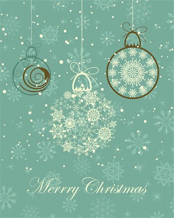simsearch:400-05701670,k - Beautiful vintage retro vector Christmas (New Year) card for design use Stock Photo - Budget Royalty-Free & Subscription, Code: 400-05704961