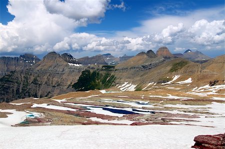 simsearch:400-05705152,k - Magnificent scenery near Sperry Glacier in the mountains of Glacier National Park - USA. Stock Photo - Budget Royalty-Free & Subscription, Code: 400-05705136