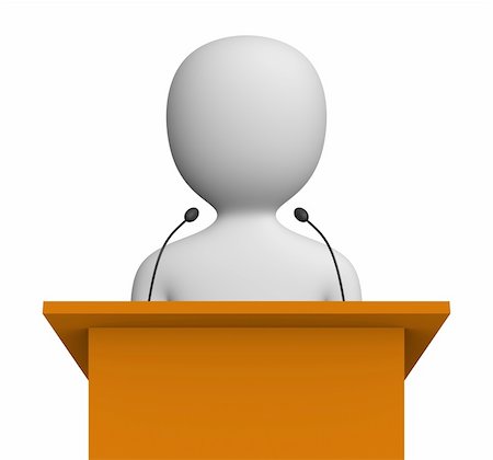 Rostrum with 3d figure of speaker. Stock Photo - Budget Royalty-Free & Subscription, Code: 400-05705427