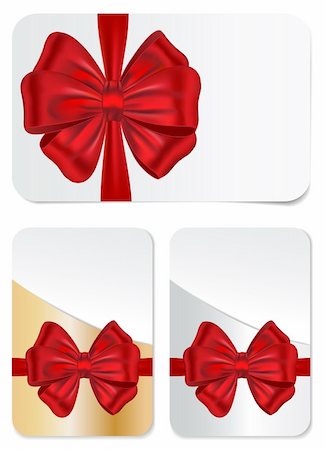 simsearch:400-04374732,k - Vector set of blank gift cards with red bows for celebrations Stock Photo - Budget Royalty-Free & Subscription, Code: 400-05705493