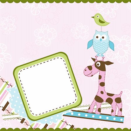 scrapbook circle card - Template greeting card, vector illustration Stock Photo - Budget Royalty-Free & Subscription, Code: 400-05705619